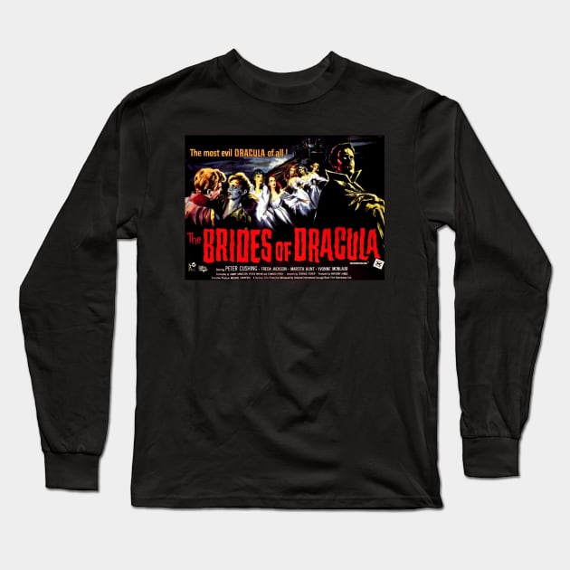 Classic Horror Movie Lobby Card - The Brides of Dracula Long Sleeve T-Shirt by Starbase79